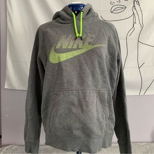 Nike Oversized Grey Hoodie with Green Details